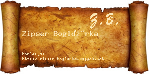 Zipser Boglárka névjegykártya